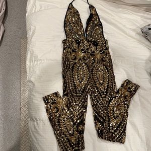 NYE Sequin Sheer Jumpsuit